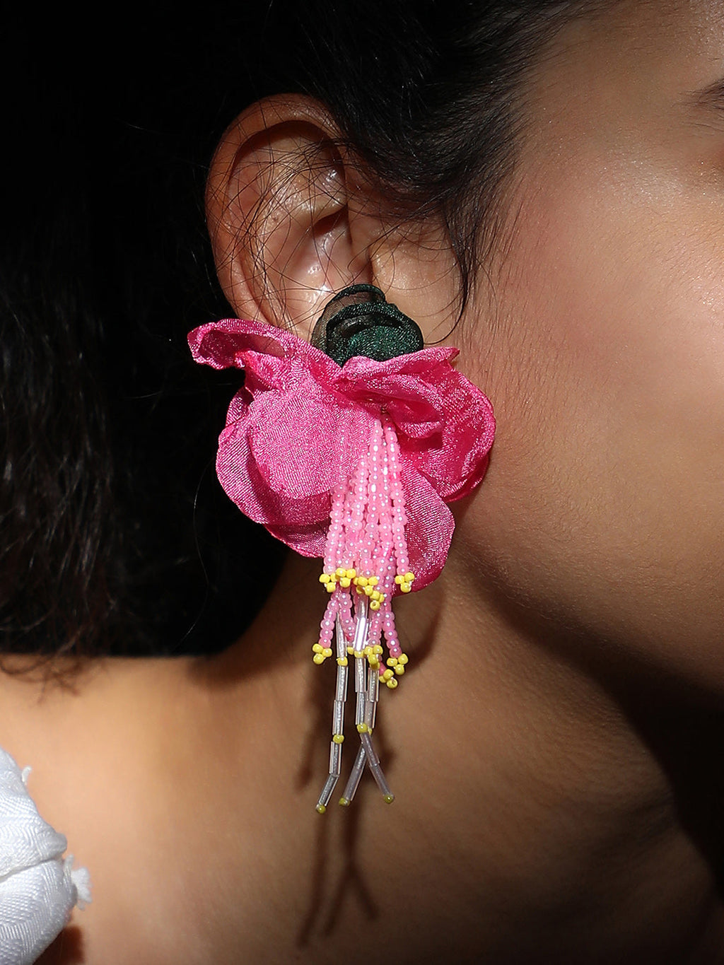 The Florelle Drop Earrings - Rose Pink
