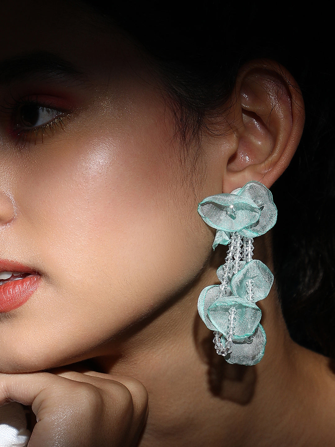 The Petalyn Drop Earrings - Mint Green