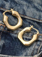 The Hexa Hoop Earrings - California Gold