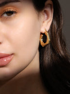 The Hexa Hoop Earrings - California Gold