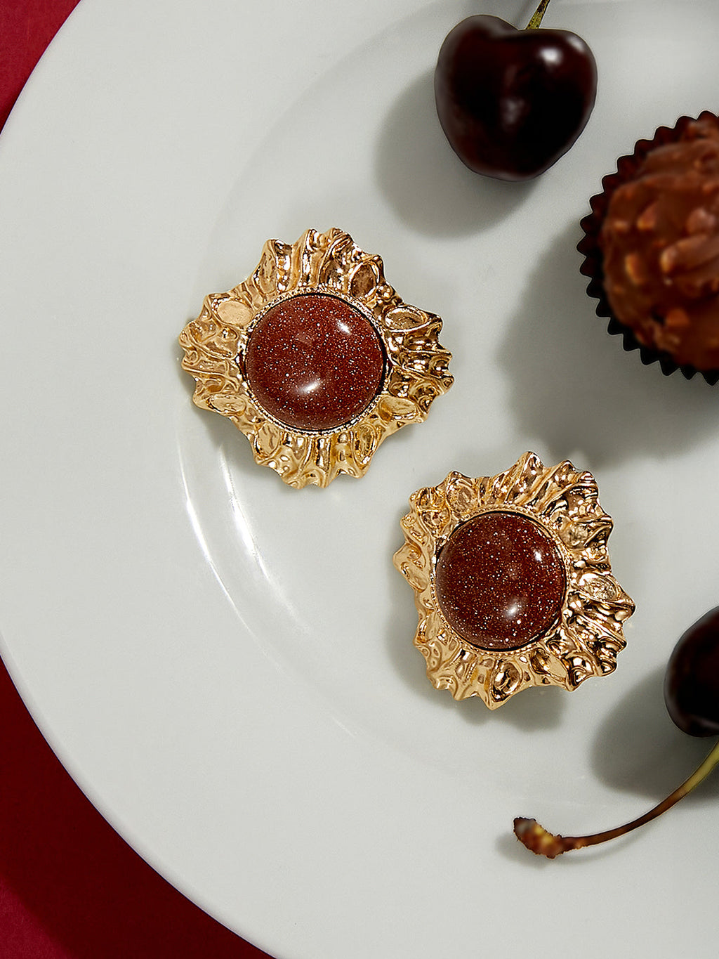 The Regentia Statement Earrings - Russet Brown