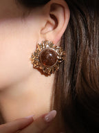 The Regentia Statement Earrings - Russet Brown