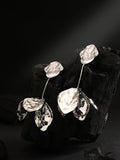 Haute Sauce The Dented Floretta Drop Earrings - Metallic Silver
