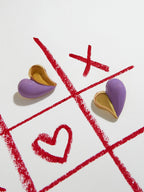 Haute Sauce The Chonky-Coeur Stud Earrings - Lavender