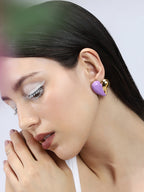 Haute Sauce The Chonky-Coeur Stud Earrings - Lavender