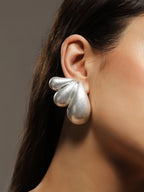 Haute Sauce The Puffy-Teardrop Drop Earrings - Metallic Silver