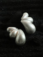 Haute Sauce The Puffy-Teardrop Drop Earrings - Metallic Silver