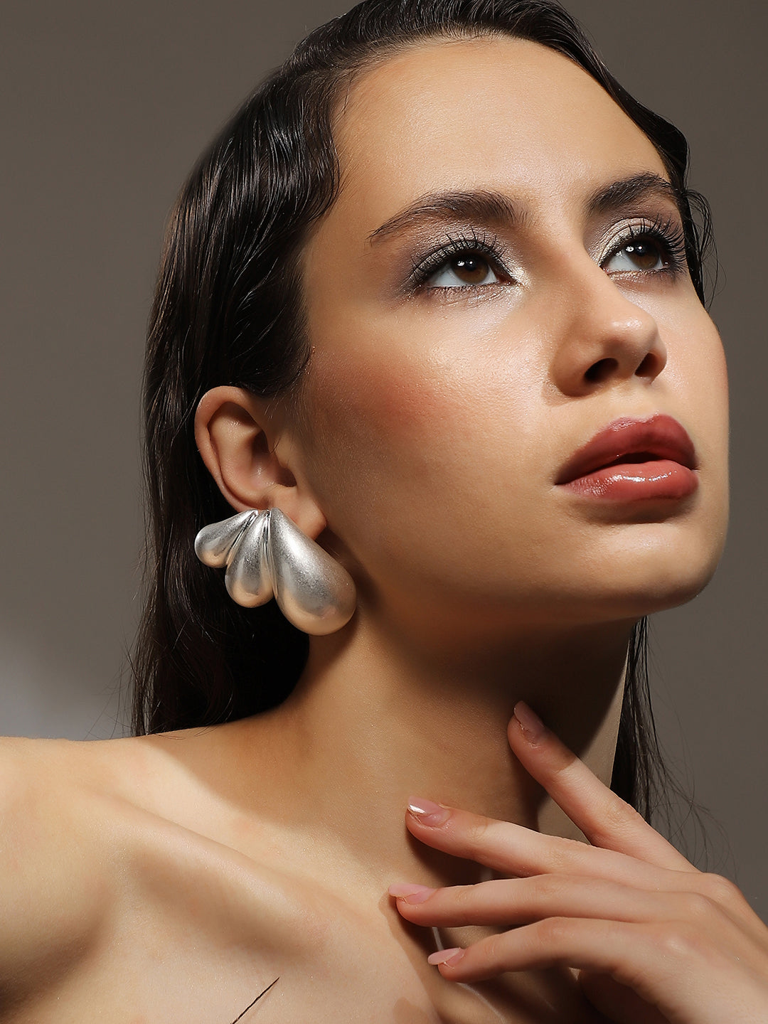 Haute Sauce The Puffy-Teardrop Drop Earrings - Metallic Silver
