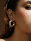 Haute Sauce The Snake-Ribbed Hoop Earrings - California Gold