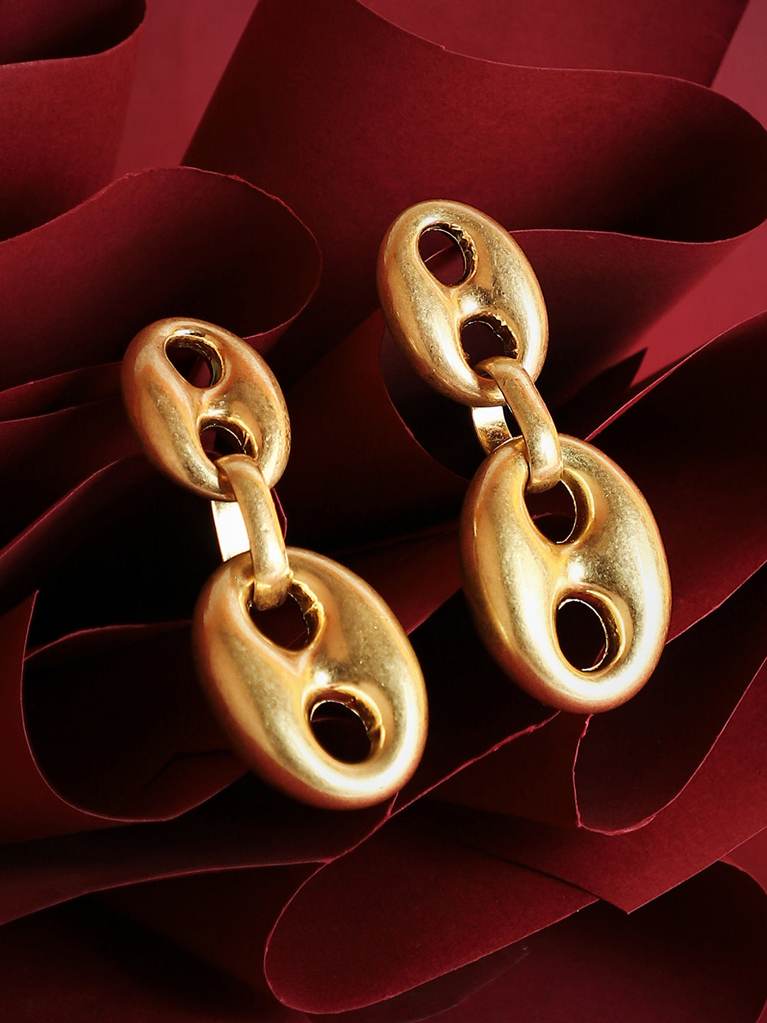 Haute Sauce The Dented-Bolt Drop Earrings - California Gold