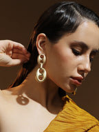 Haute Sauce The Dented-Bolt Drop Earrings - California Gold