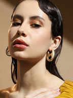 Haute Sauce The Medium Bolt Hoop Earrings - California Gold