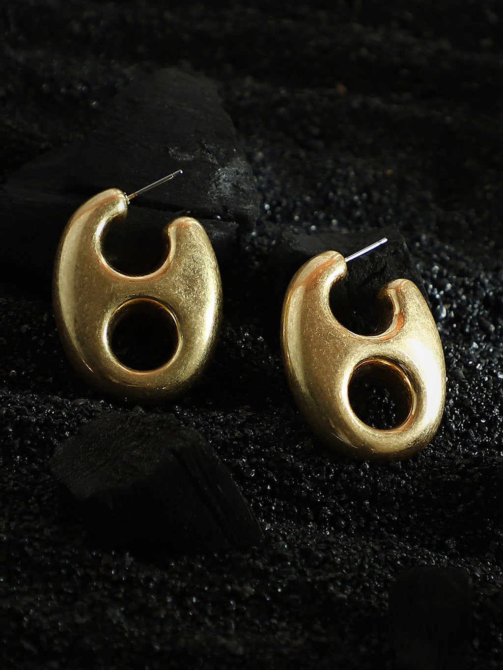 Haute Sauce The Medium Bolt Hoop Earrings - California Gold