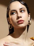 Haute Sauce The Medium Bolt Hoop Earrings - California Gold