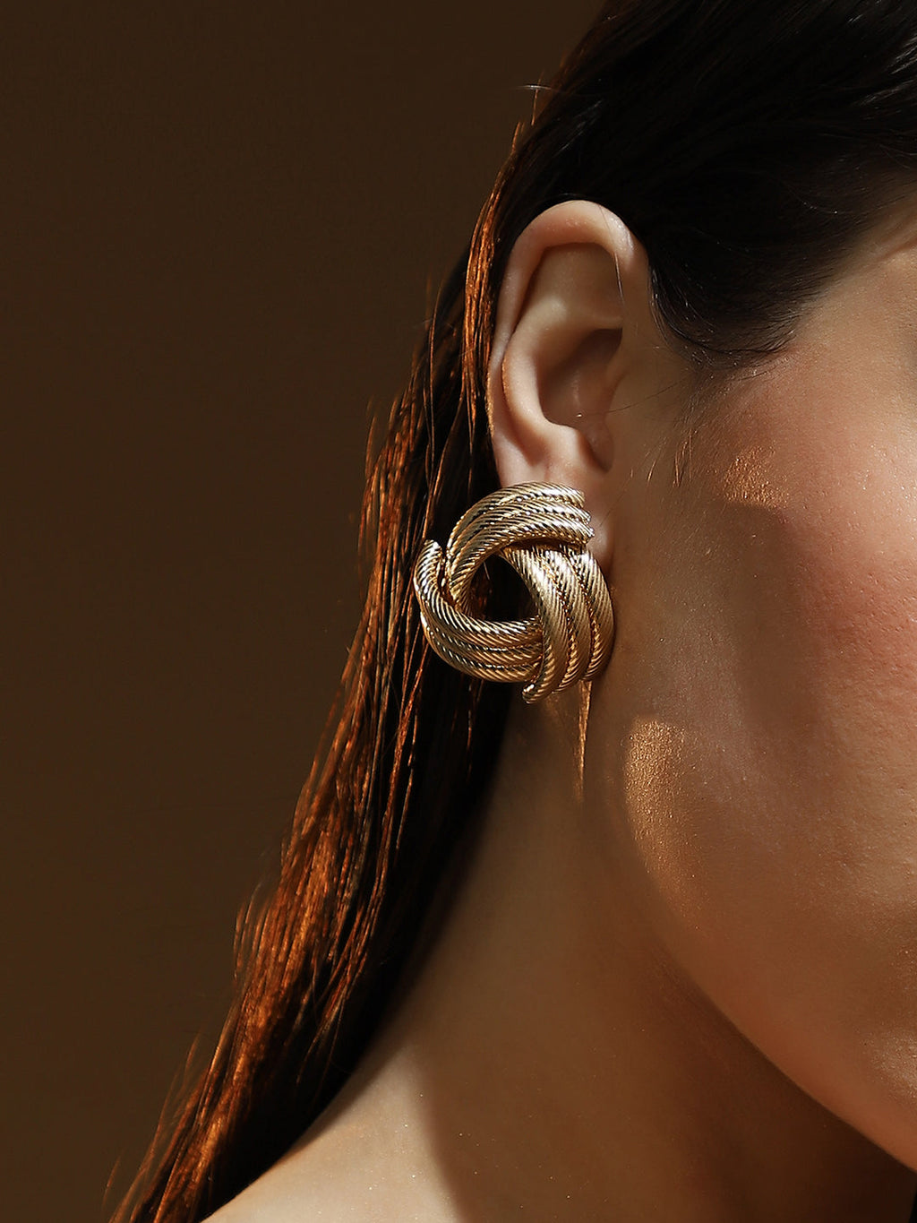 Haute Sauce The Medium Ribbed-Intertwine Drop Earrings - California Gold