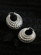 Haute Sauce The Chunky-Dotted Hoop Earrings - Metallic Silver