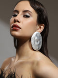 Haute Sauce The Dented-Plate Drop Earrings - Metallic Silver