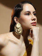 Haute Sauce The Dented-Plate Drop Earrings - California Gold
