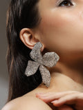 Haute Sauce The Bling-Petalia Statement Earrings - Crystal Silver