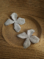 Haute Sauce The Bling-Petalia Statement Earrings - Crystal Silver