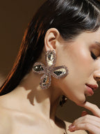 Haute Sauce The Oulined-Petalia Statement Earrings - Antique Gold