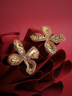 Haute Sauce The Oulined-Petalia Statement Earrings - Antique Gold