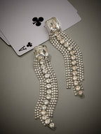 Haute Sauce The Bijou-Quad Drop Earrings - Crystal Silver