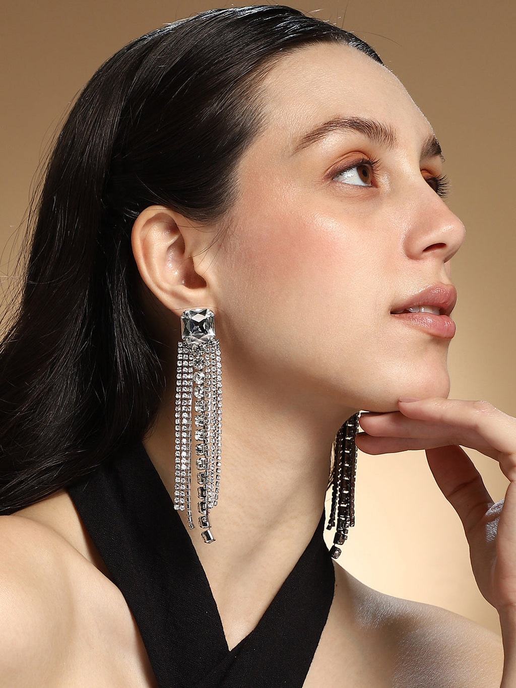 Haute Sauce The Bijou-Quad Drop Earrings - Crystal Silver