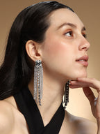 Haute Sauce The Bijou-Quad Drop Earrings - Crystal Silver