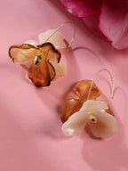 The Iris Drop Earrings - Coffee Brown & California Gold