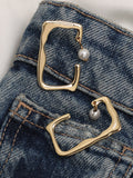The Cadre Drop Earrings - Rose Gold