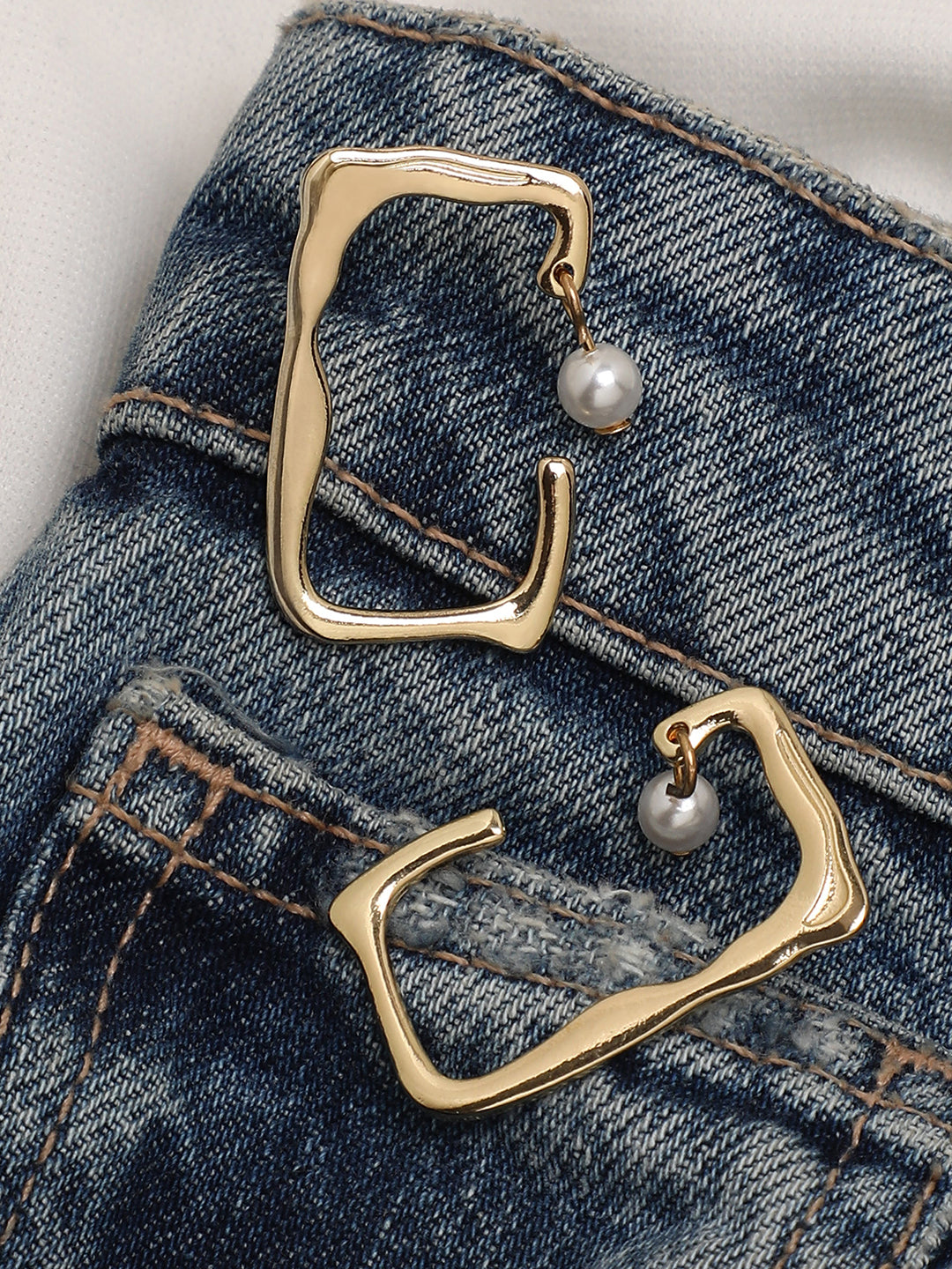 The Cadre Drop Earrings - Rose Gold
