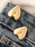 The Droplet-Heart Stud Earrings - California Gold