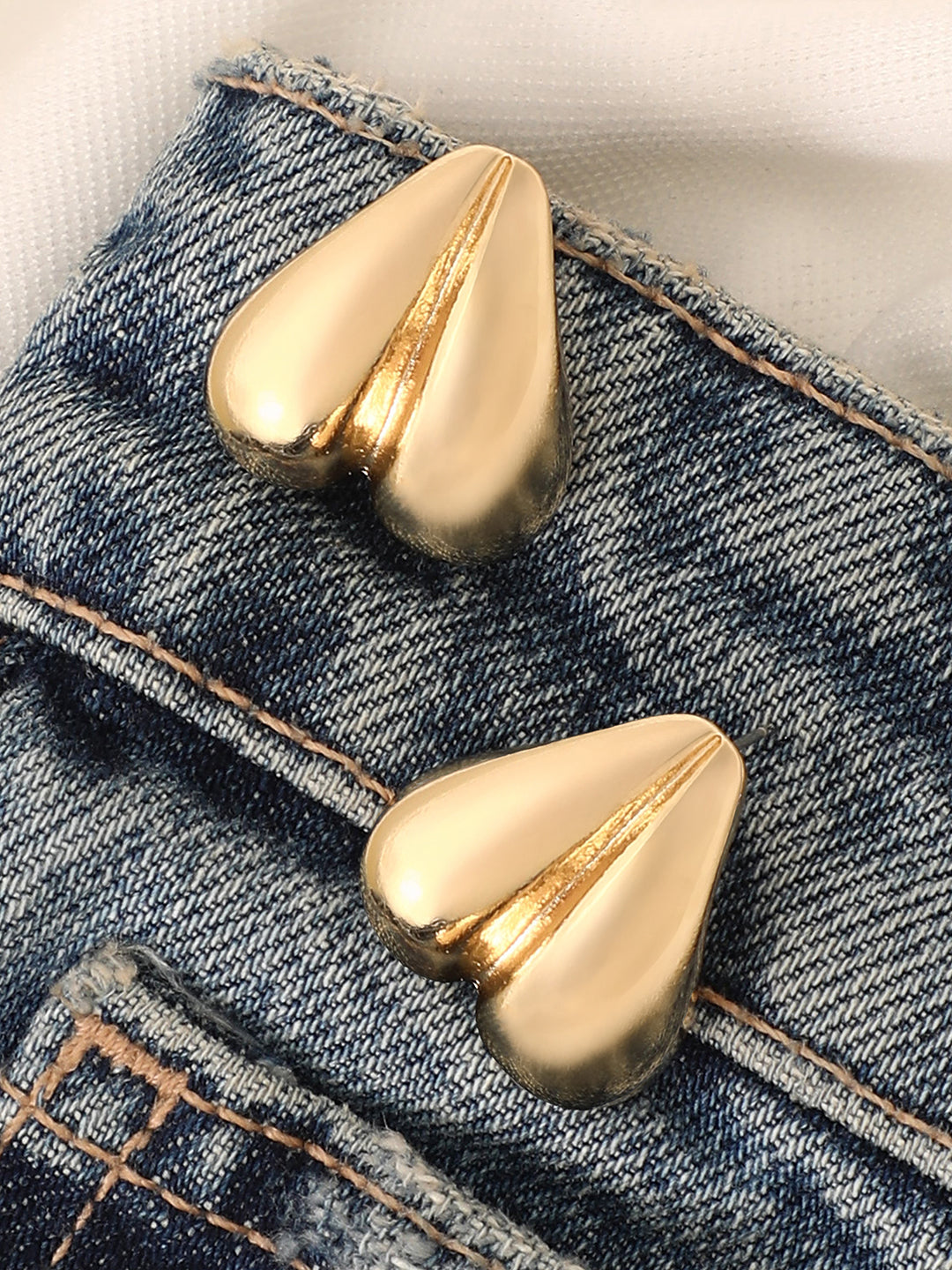 The Droplet-Heart Stud Earrings - California Gold