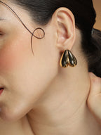 The Droplet-Heart Stud Earrings - California Gold