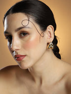 The Droplet-Heart Stud Earrings - California Gold
