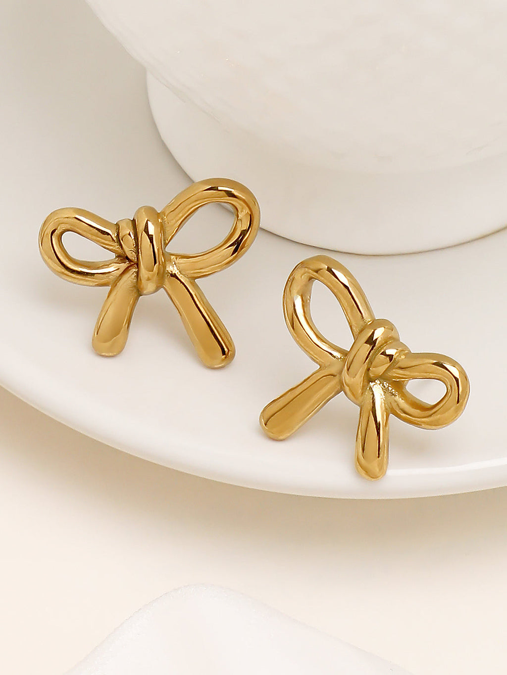 The Bow-Knot Stud Earrings - California Gold
