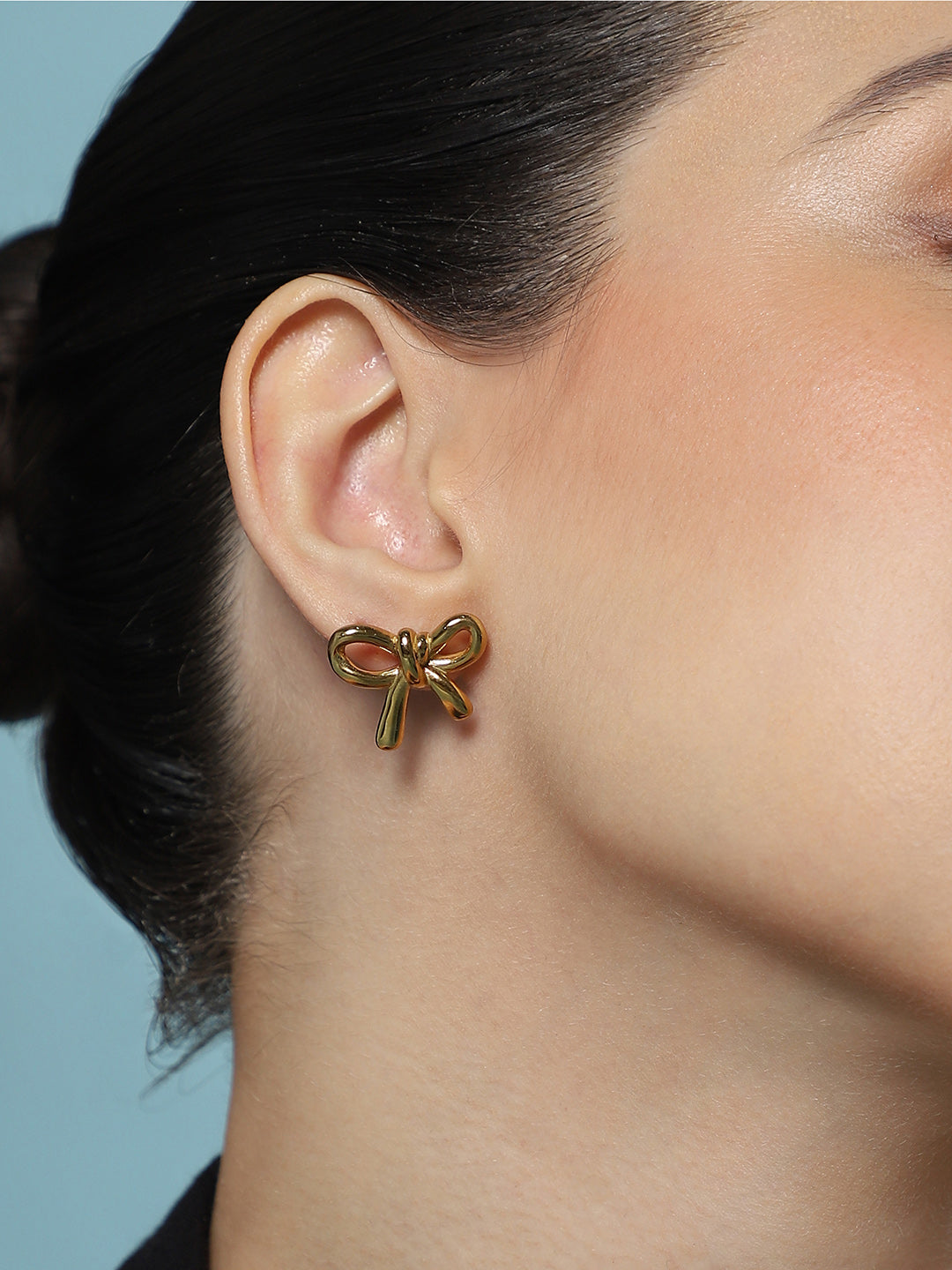 The Bow-Knot Stud Earrings - California Gold