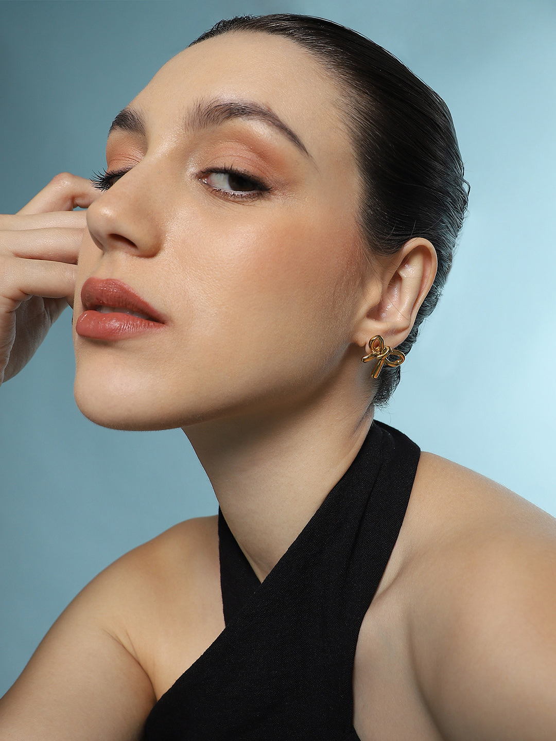 The Bow-Knot Stud Earrings - California Gold