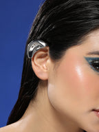 Haute Sauce The Metallic-Mold Cuff Earrings - Metallic Silver
