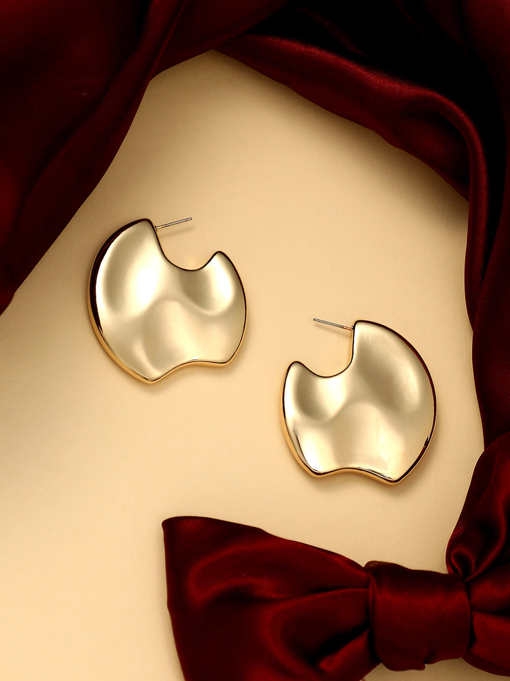 Haute Sauce Women's The Abstract-Tectonic Half-Hoop Earrings - California Gold