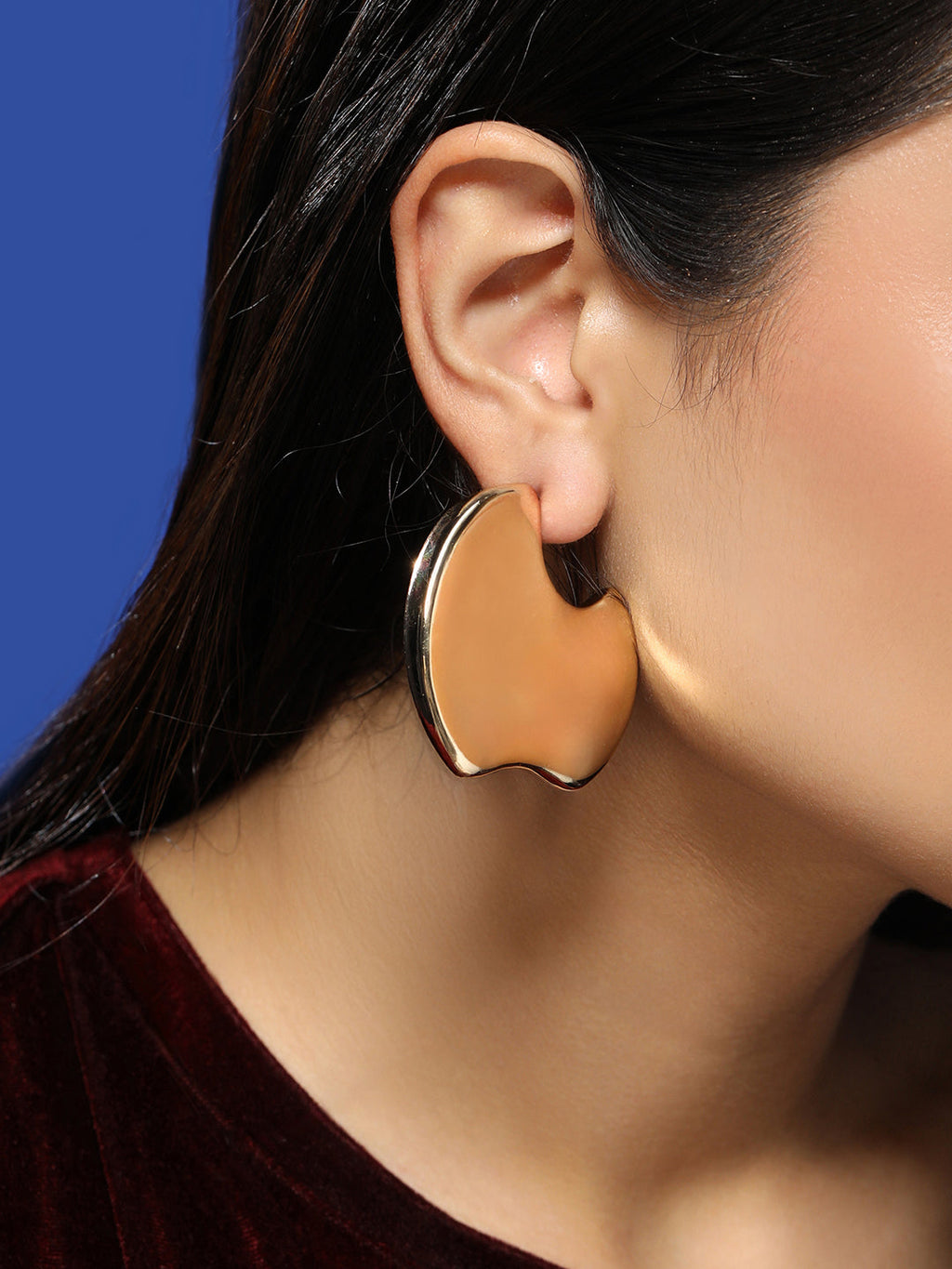 Haute Sauce Women's The Abstract-Tectonic Half-Hoop Earrings - California Gold
