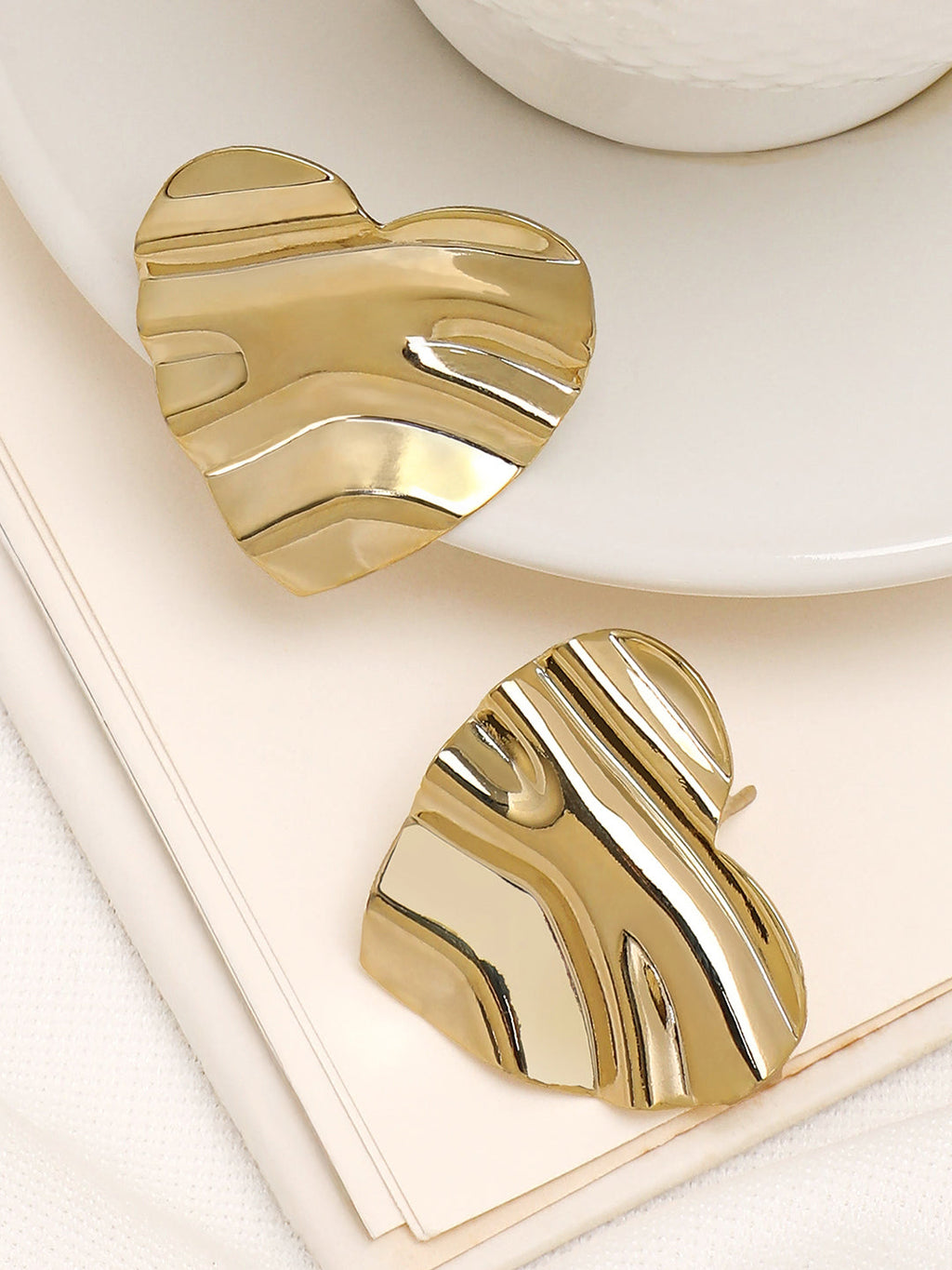 The Ripple-Cuore Stud Earrings - California Gold