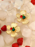 Women's Regalia-Flora Statement Earrings - Antique Gold