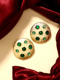 Haute Sauce Women's Circular-Noble Statement Earrings - Antique Gold