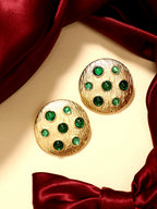 Haute Sauce Women's Circular-Noble Statement Earrings - Antique Gold