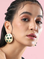 Haute Sauce Women's Circular-Noble Statement Earrings - Antique Gold