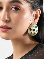 Haute Sauce Women's Circular-Noble Statement Earrings - Antique Gold