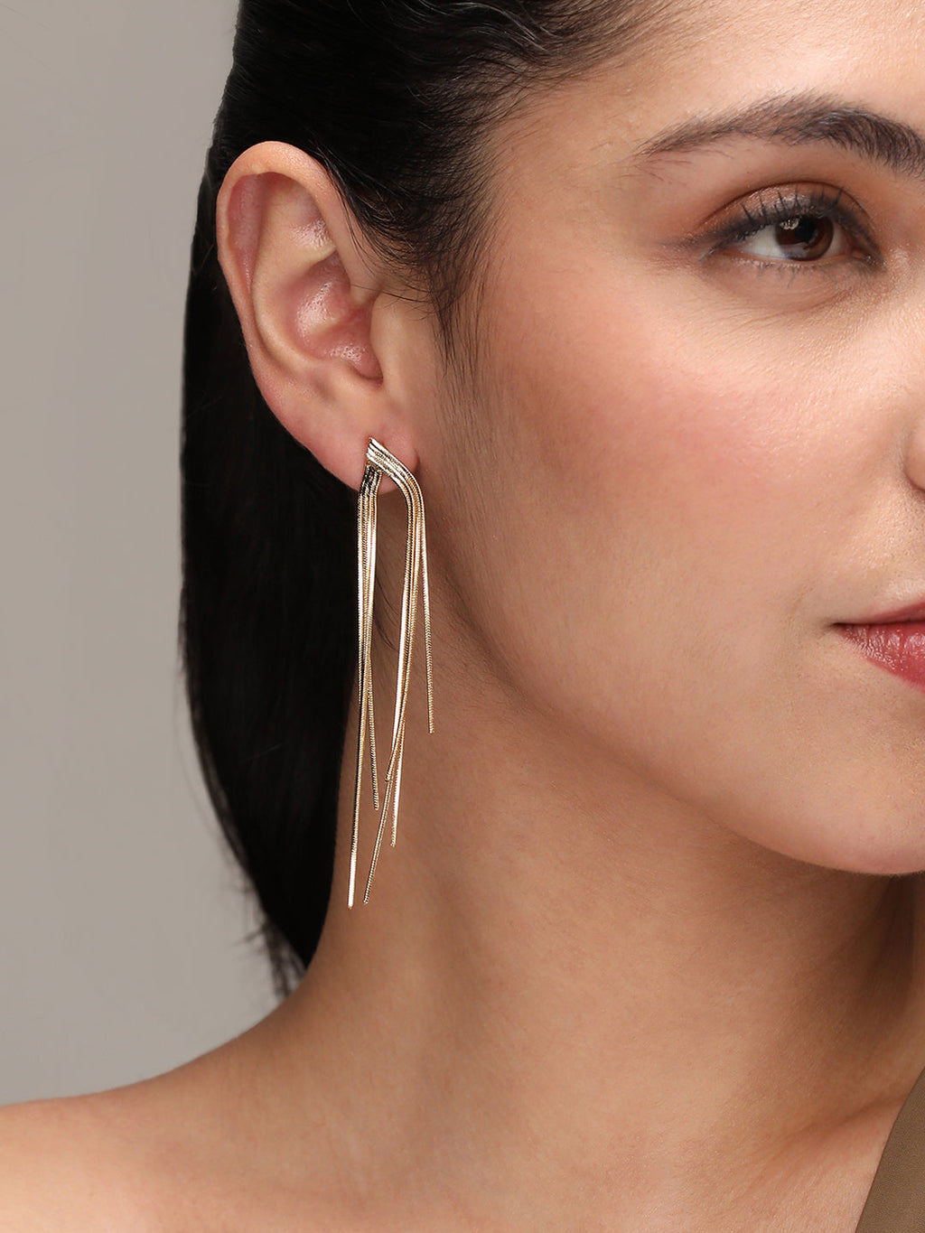 Haute Sauce Women's Dangle-Chain Drop Earrings - Champayne Gold