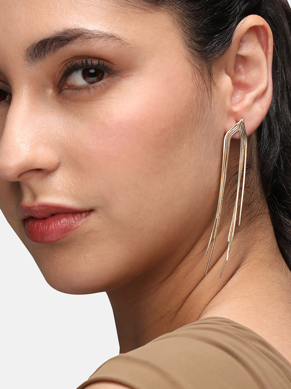 Haute Sauce Women's Dangle-Chain Drop Earrings - Champayne Gold